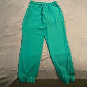 Banana Republic green elastic work pants